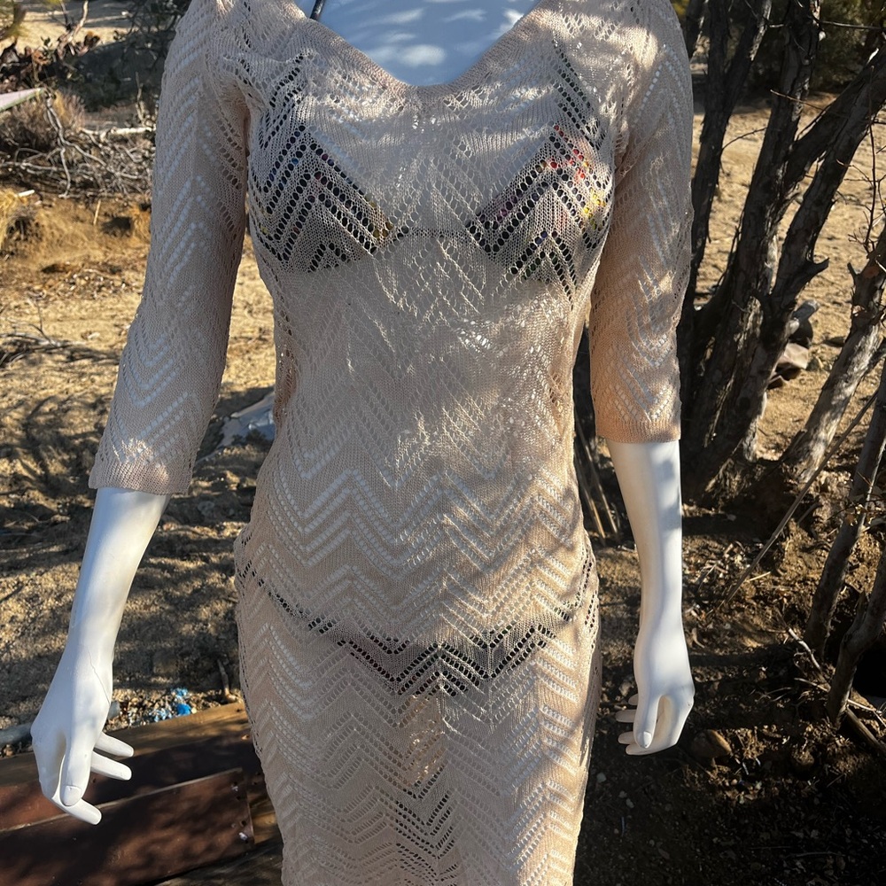 Elegant Cream Crochet Dress